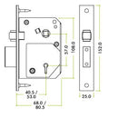 ZOO Mortice sash Lock 5 Lever Chubb Retro