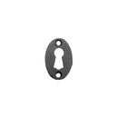 Black Antique Oval Escutcheon 30 x 50mm c/w Fixings