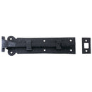 Black Antique Door Sliding Bolt Plain Cranked Foxcote Foundries