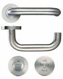 Lift To Lock Disabled Facility Toilet Indicator Door Handle Set Stainless Steel