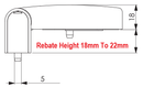 Door Hinge Mila Prosecure Upvc Flag 18 19 20 21 22 mm Rebate Height White Finish