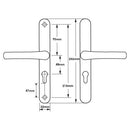 48mm Door Handle Union Style 215mm Fixing Sprung Levers Aluminium Door Upvc Door