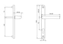 Door Handle Slim Plate 26mm Width Bifold Door Handle 215mm Fixings 92mm Centres