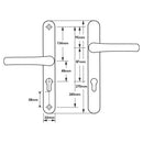 ABT Door Handle 48mm 87mm Offset 240mm Fixing Sprung Aluminium Door Upvc
