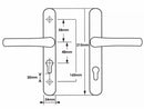 48mm Door Handle Union Monarch Style 160mm Fixing Sprung Aluminium Door Upvc