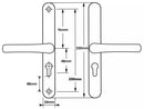 48mm Door Handle Union Everest Style 200mm Fixing Sprung Aluminium Door Upvc