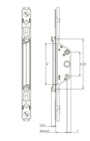 Mila ProLinea uPVC Window Gearbox Lock â€“ 20mm / 22mm Backset With or Without Cams