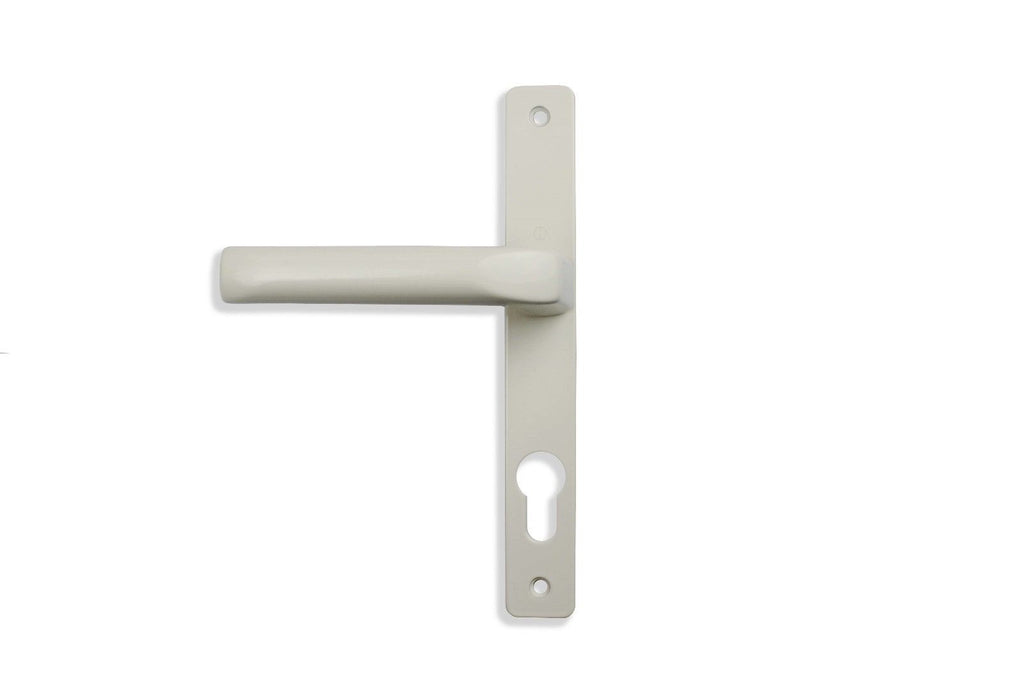 Ferco Door Handle 70mm Pz Upvc 180mm Fixing 7mm Spindle White Gold