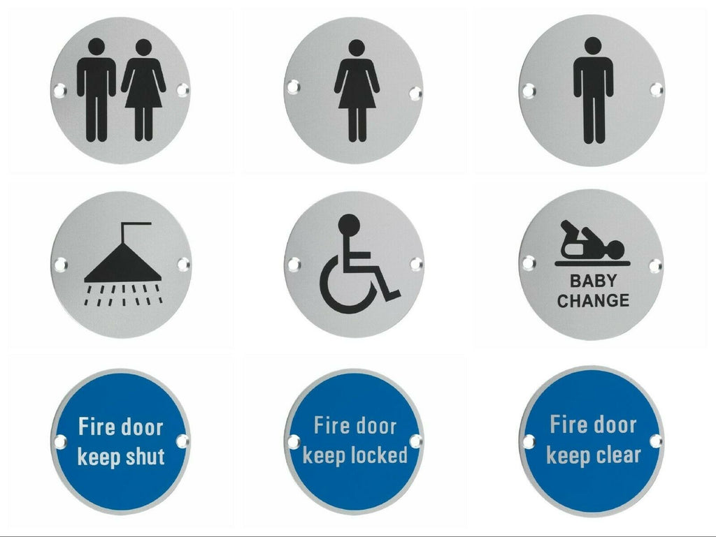 Facilities Door Sign Male, Female & Unisex Toilet, Fire, Disabled, Sho ...