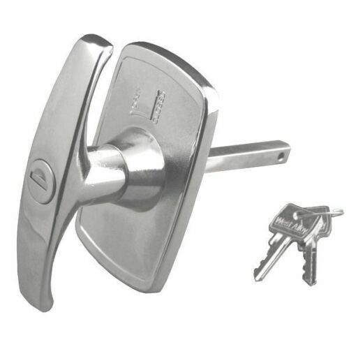 Marley Garage Door Locking T-Handle Autodor 70mm Fixings Silver 2 Keys