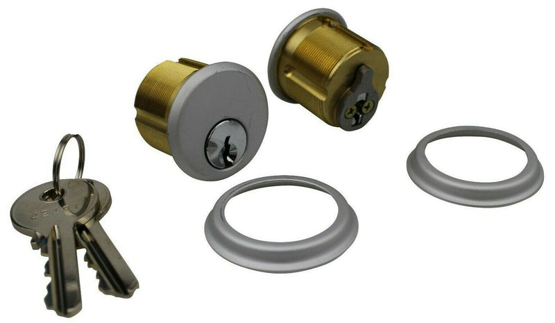Screw In Round Mortice Cylinder Locks (Pair) For Adams Rite - Alpro Aluminium Doors