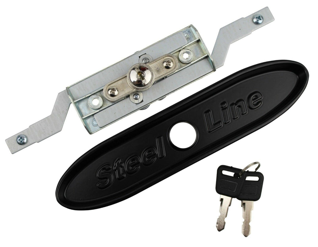 Steel Line Garage Door Lock Roller Shutter Lock With Black Fascia ...
